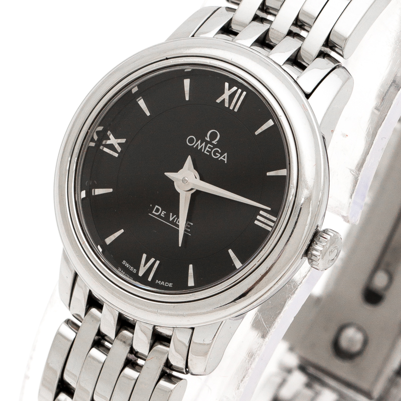 

Omega Black Stainless Steel De Ville Prestige, Silver