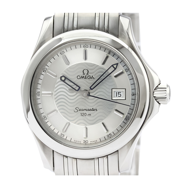 Pre Owned Omega Silver Stainless Steel Seamaster 120M 2571.31 Women's Wristwatch 29MM