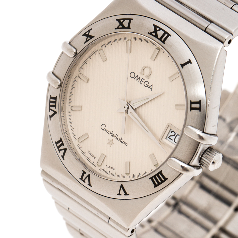 

Omega White Stainless Steel Constellation, Silver