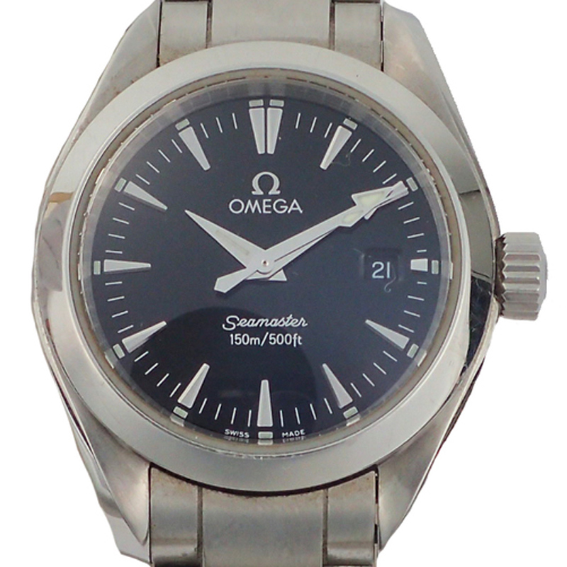 

Omega Black Stainless Steel Seamaster Aqua Terra