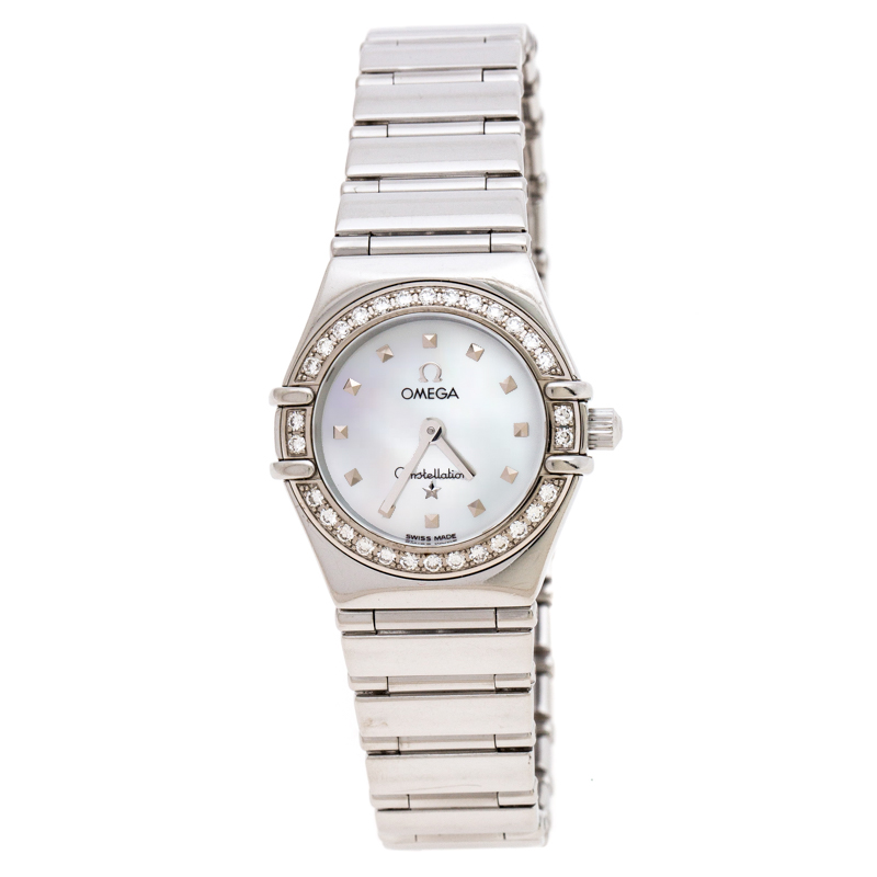 Omega Mother of Pearl Stainless Steel Diamonds My Choice Constellation 8951243 Women's Wristwatch 23 mm