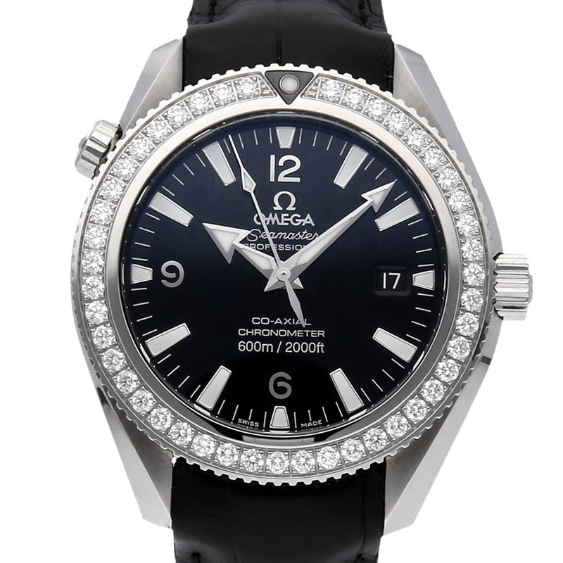 

Omega Black Stainless Steel Diamonds Bezel Seamaster Planet Ocean