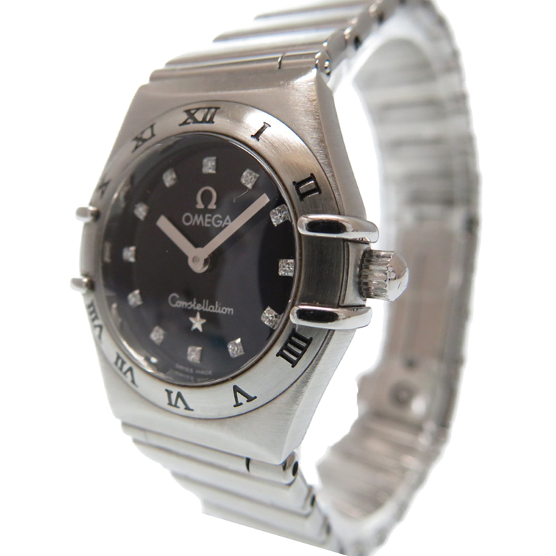 

Omega Black Stainless Steel and Diamond Constellation Mini