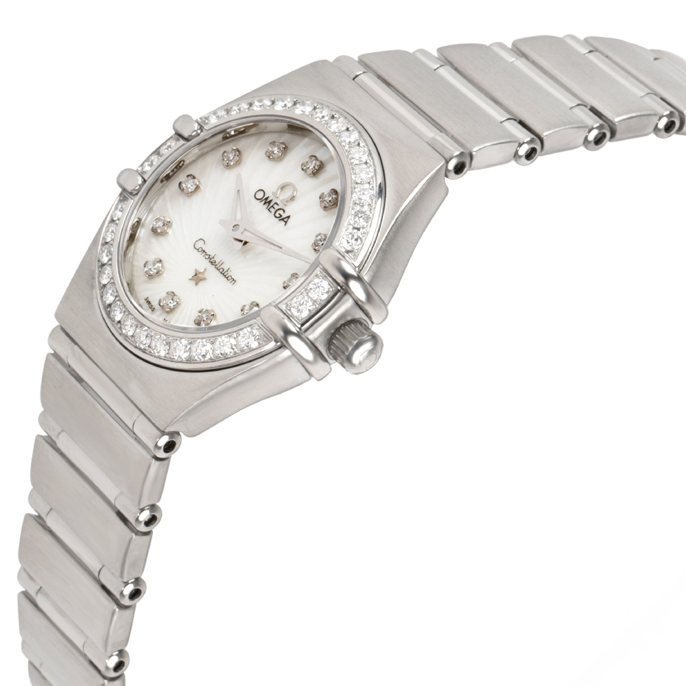 

Omega White Stainless Steel Diamond Constellation