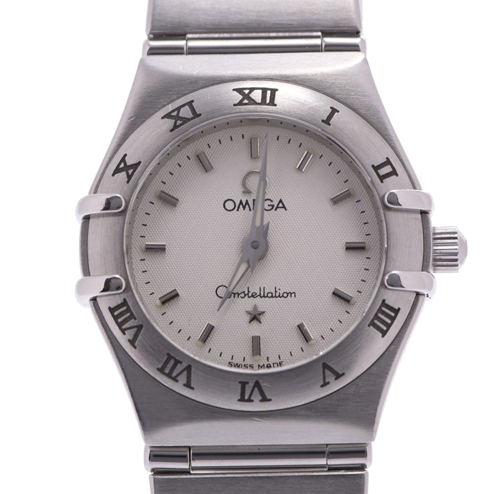 Pre Owned Omega White Stainless Steel Constellation Mini 1562.30 Women's Wristwatch 22 MM