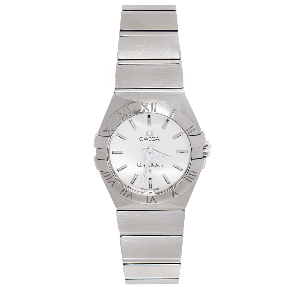Omega Silver Stainless Steel Constellation 123.10.27.60.02.001 Women's Wristwatch 27 mm