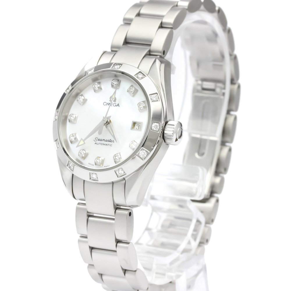 

Omega MOP Diamond Stainless Steel Seamaster Aqua Terra, White