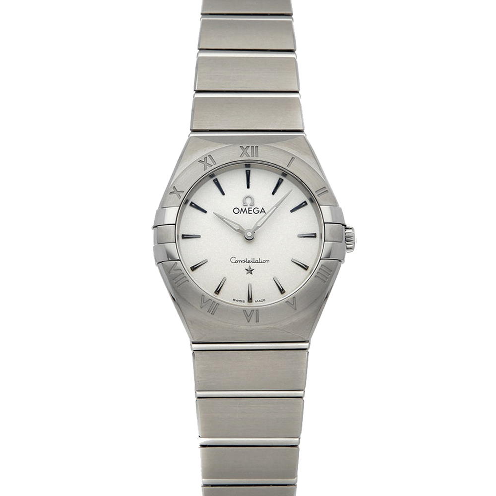 Pre Owned Omega Silver Stainless Steel Constellation Manhattan 131.10.28.60.02.001 Women's Wristwatch 28 MM