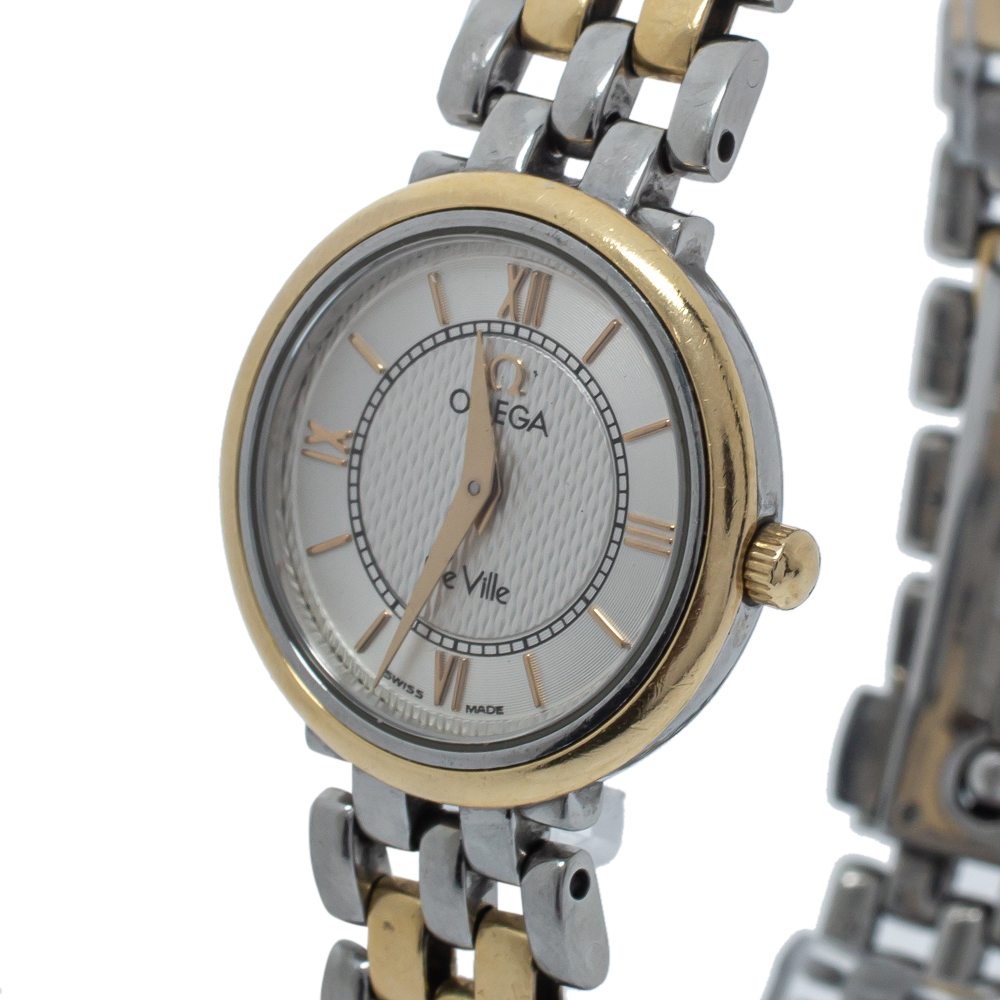 

Omega White Two Tone Stainless Steel De Ville Prestige Women's Wristwatch