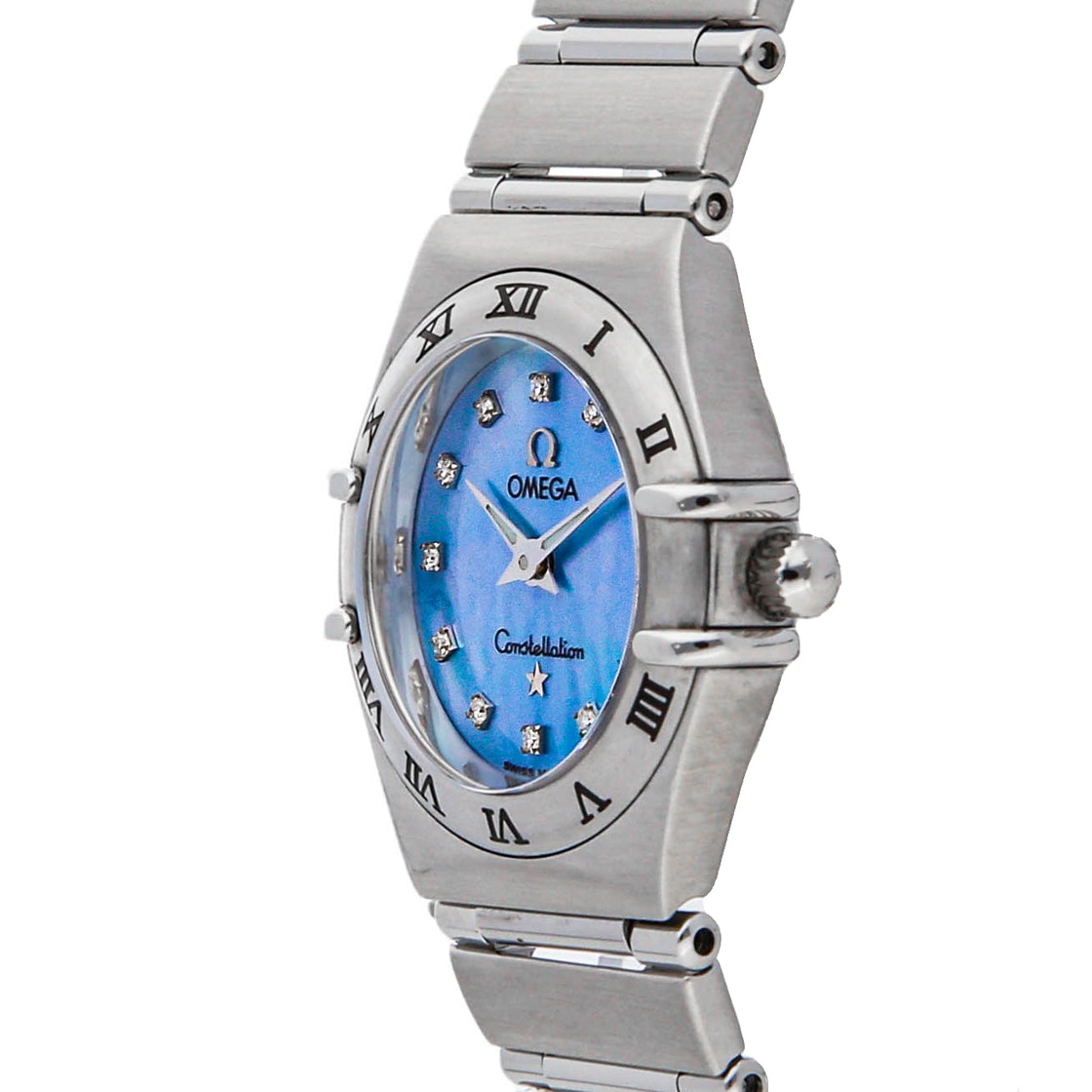 

Omega Blue MOP Diamonds Stainless Steel Constellation 1562.85.00 Women's Wristwatch 22.5 MM