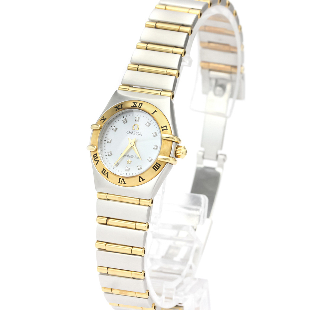 

Omega MOP Diamonds 18K Yellow Gold And Stainless Steel Constellation 1262.75 Women's Wristwatch 22 MM, White