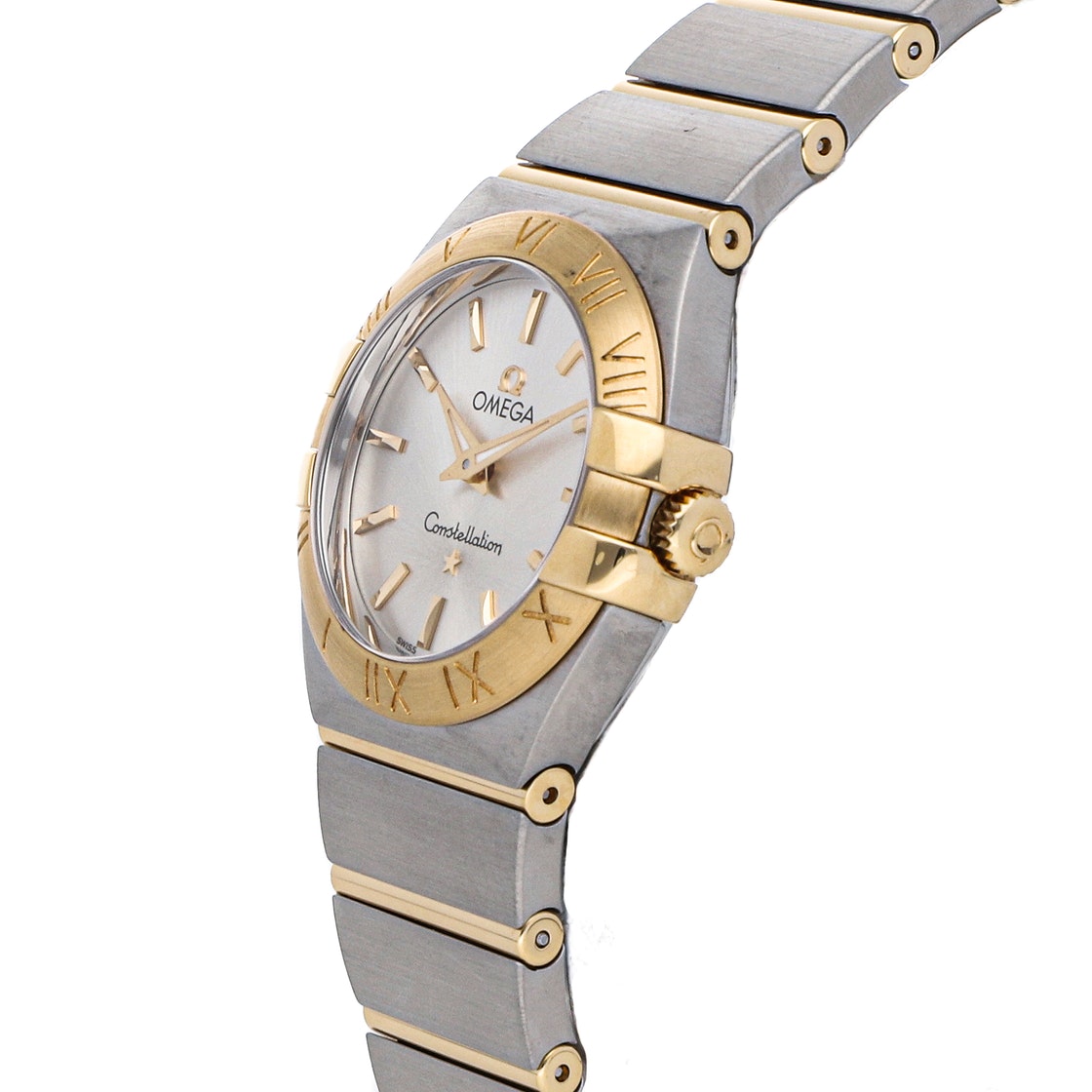 

Omega Silver 18K Yellow Gold And Stainless Steel Constellation 123.20.27.60.02.002 Women's Wristwatch 27 MM