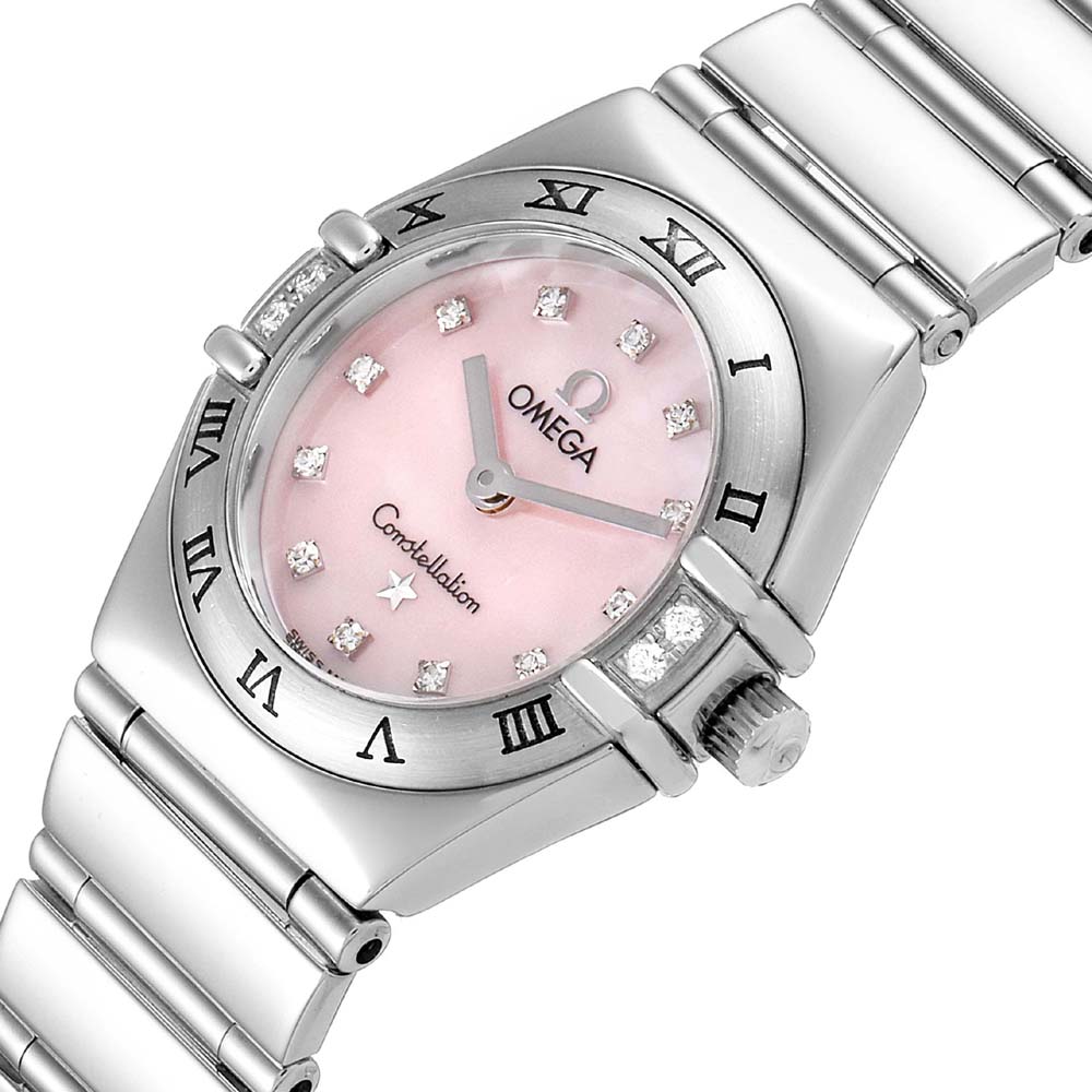 

Omega Pink MOP Diamonds Stainless Steel Constellation 1566.66.00 Women's Wristwatch 22.5 MM