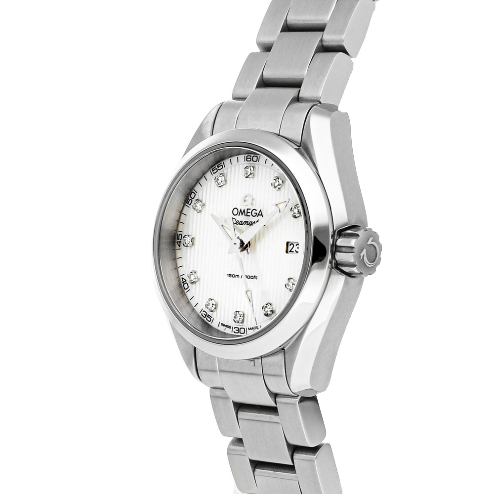 

Omega MOP Diamonds Stainless Steel Seamaster Aqua Terra 231.10.30.60.55.001 Women's Wristwatch 30 MM, White