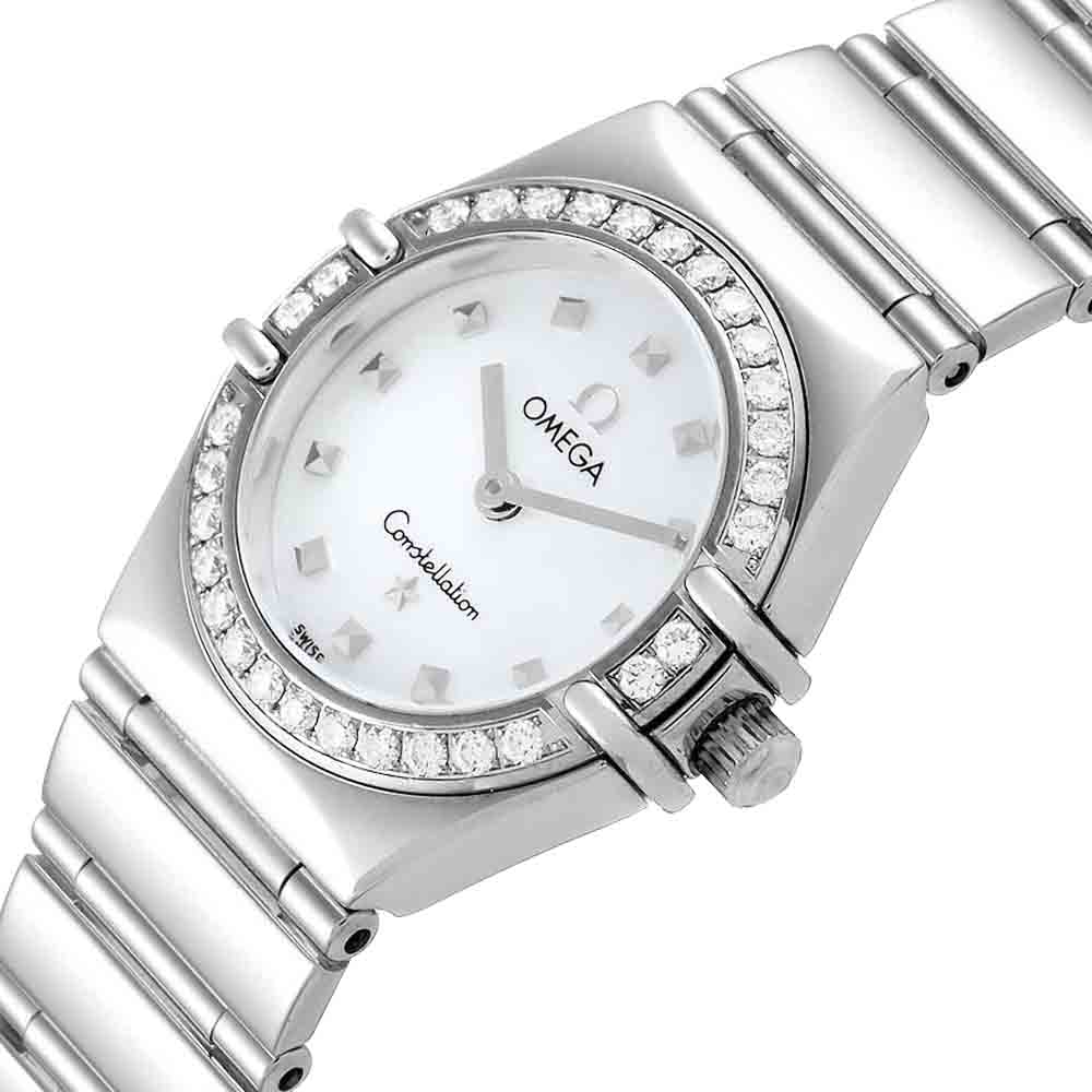 

Omega MOP Diamonds Stainless Steel Constellation My Choice 1465.71.00 Women's Wristwatch 22 MM, White