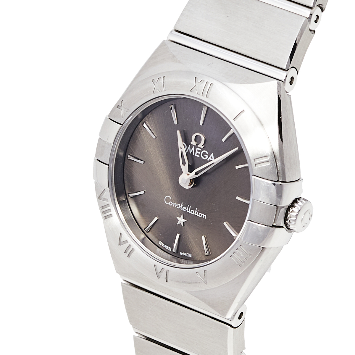 

Omega Grey Stainless Steel Constellation Women's Wristwatch, Silver
