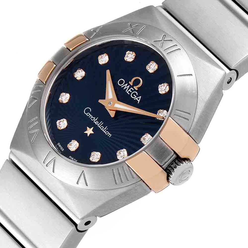 

Omega Blue Diamonds 18K Yellow Gold And Stainless Steel Constellation 123.20.24.60.53.002 Women's Wristwatch 24 MM