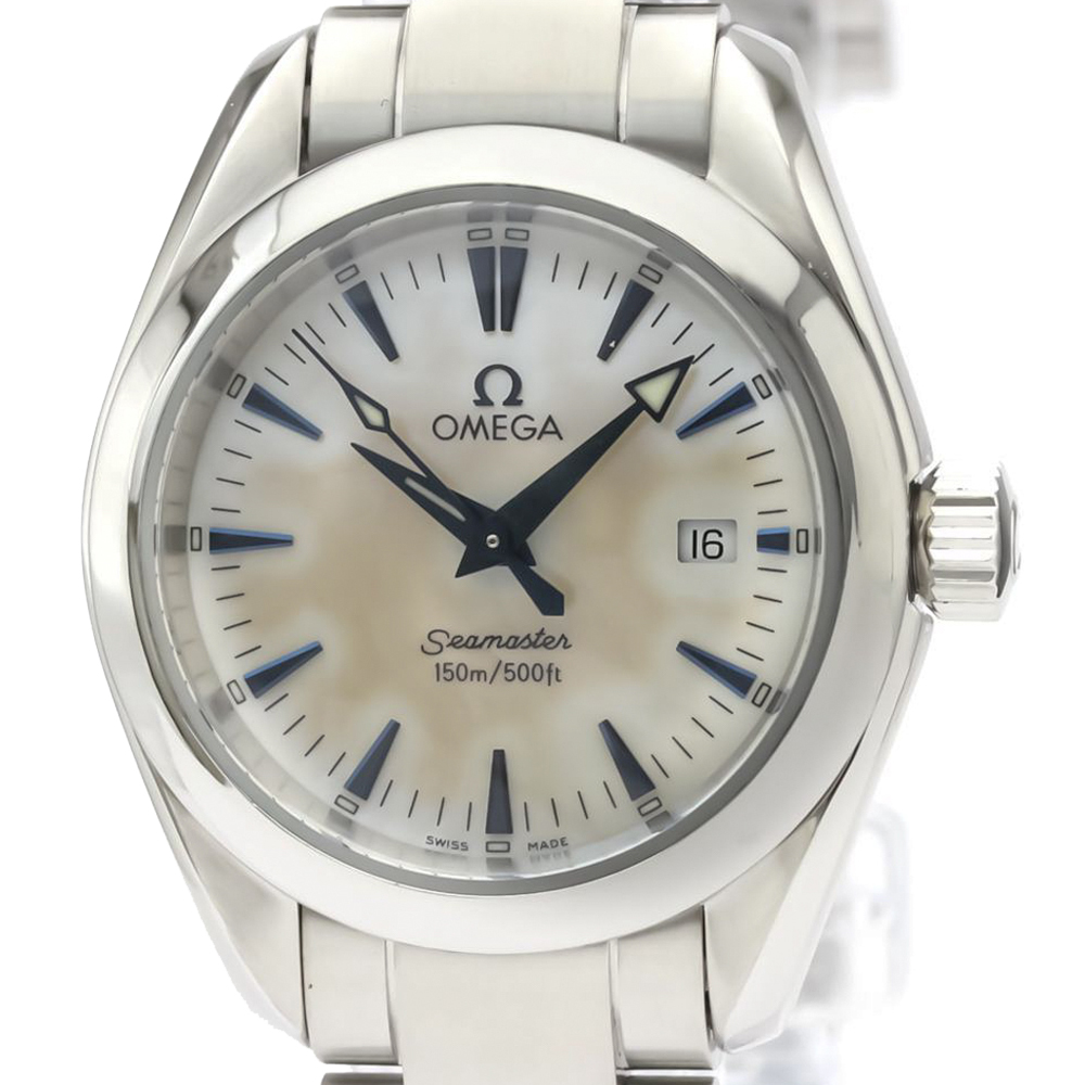 

Omega MOP Stainless Steel Seamaster Aqua Terra 2577.70 Women's Wristwatch 29 MM, White