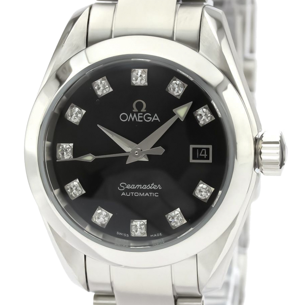 

Omega Black Diamonds Stainless Steel Seamaster Aqua Terra 2563.55 Quartz Women's Wristwatch 29 MM