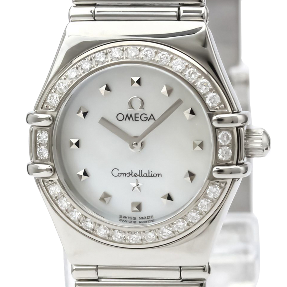 

Omega MOP Diamonds Stainless Steel Constellation My Choice 1465.71 Women's Wristwatch 22 MM, White