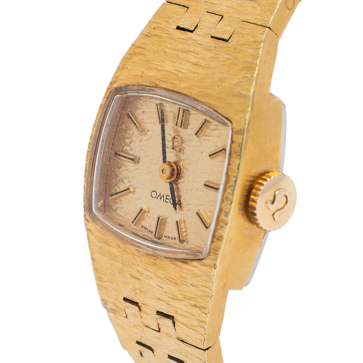 

Omega Champagne Gold Plated Stainless Steel Vintage H5375 Women's Wristwatch