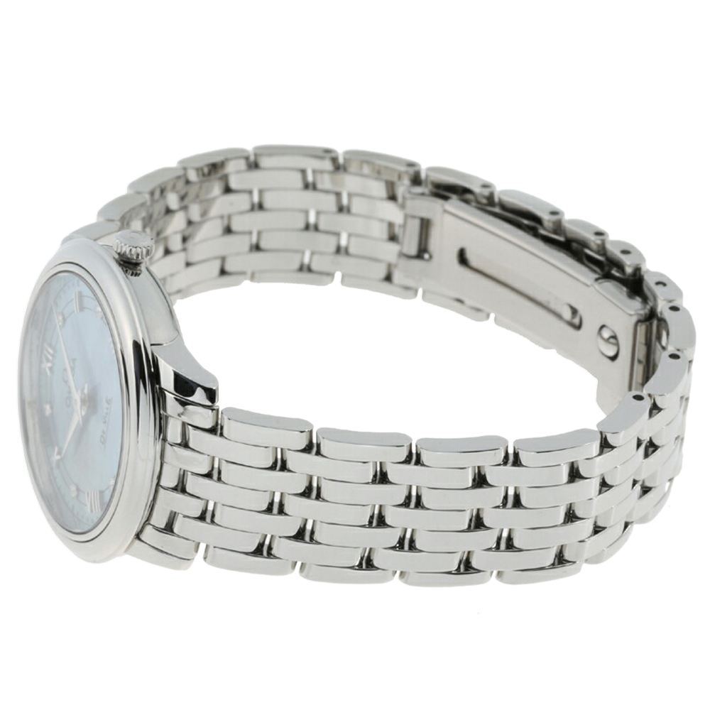 

Omega Blue MOP Diamonds Stainless Steel De Ville Prestige 424.10.27.60.57.001 Women's Wristwatch 28 MM