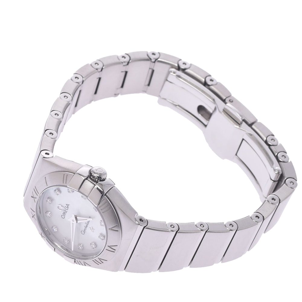

Omega MOP Diamonds Stainless Steel Constellation 123.10.24.60.55.001 Quartz Women's Wristwatch 24 MM, White