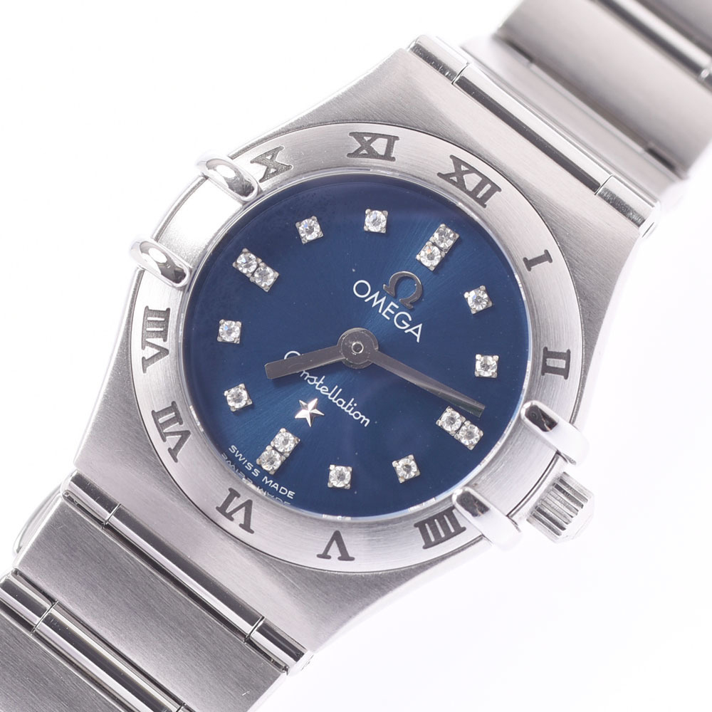 

Omega Blue Diamonds Stainless Steel Constellation Mini 1999LIMITED 1563.86 Quartz Women's Wristwatch 22 MM