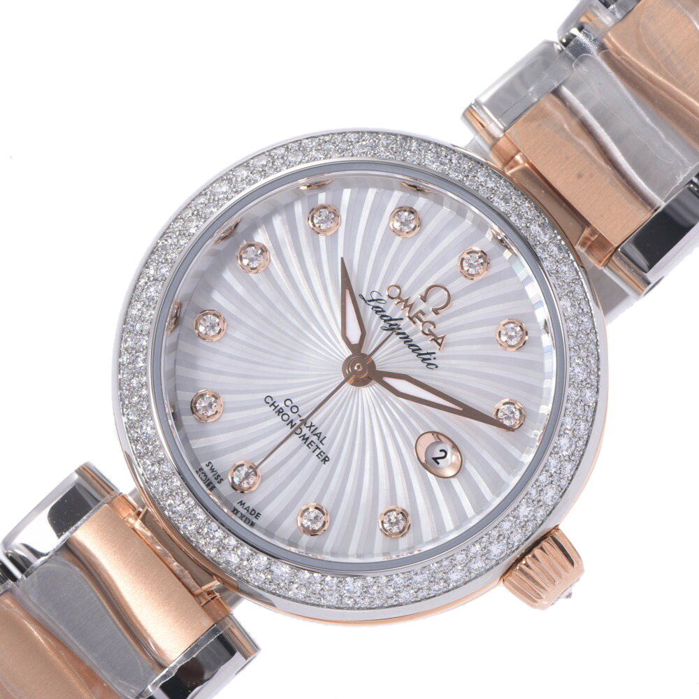 

Omega Silver Diamonds 18k Rose Gold And Stainless Steel Devil Ladymatic Co-Axial 425.25.34.20.55.001 Women's Wristwatch 34 MM