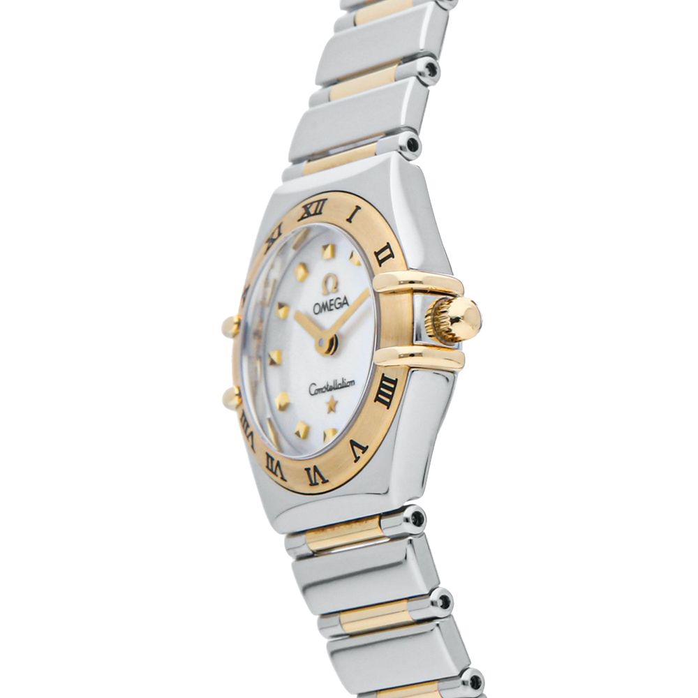 

Omega MOP 18K Yellow Gold And Stainless Steel Constellation 1361.71.00 Women's Wristwatch 22 MM, White