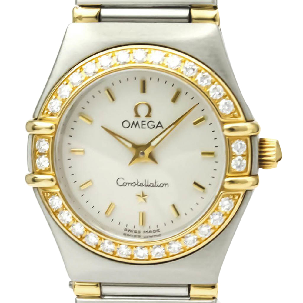 

Omega Silver Diamonds 18k Yellow Gold And Stainless Steel Constellation 1367.30 Women's Wristwatch 22 MM