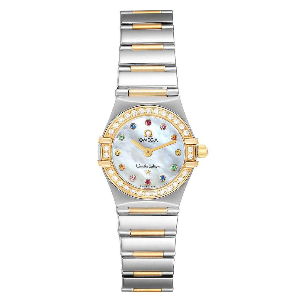 

Omega MOP 18K Yellow Gold Stainless Steel Constellation Multi Stones 1365.79.00 Women's Wristwatch, White