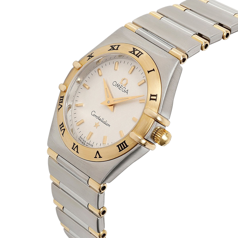 

Omega White 18K Yellow Gold Stainless Steel Constellation 1372,30.00 Women's Wristwatch