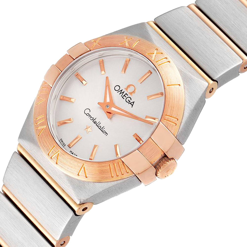 

Omega Silver 18K Rose Gold Stainless Steel Constellation 123.20.24.60.02.001 Women's Wristwatch