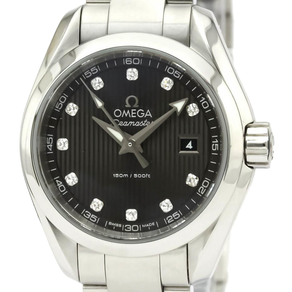 

Omega Black Diamonds Stainless Steel Seamaster Aqua Terra 231.10.30.60.56.001 Women's Wristwatch 30 MM