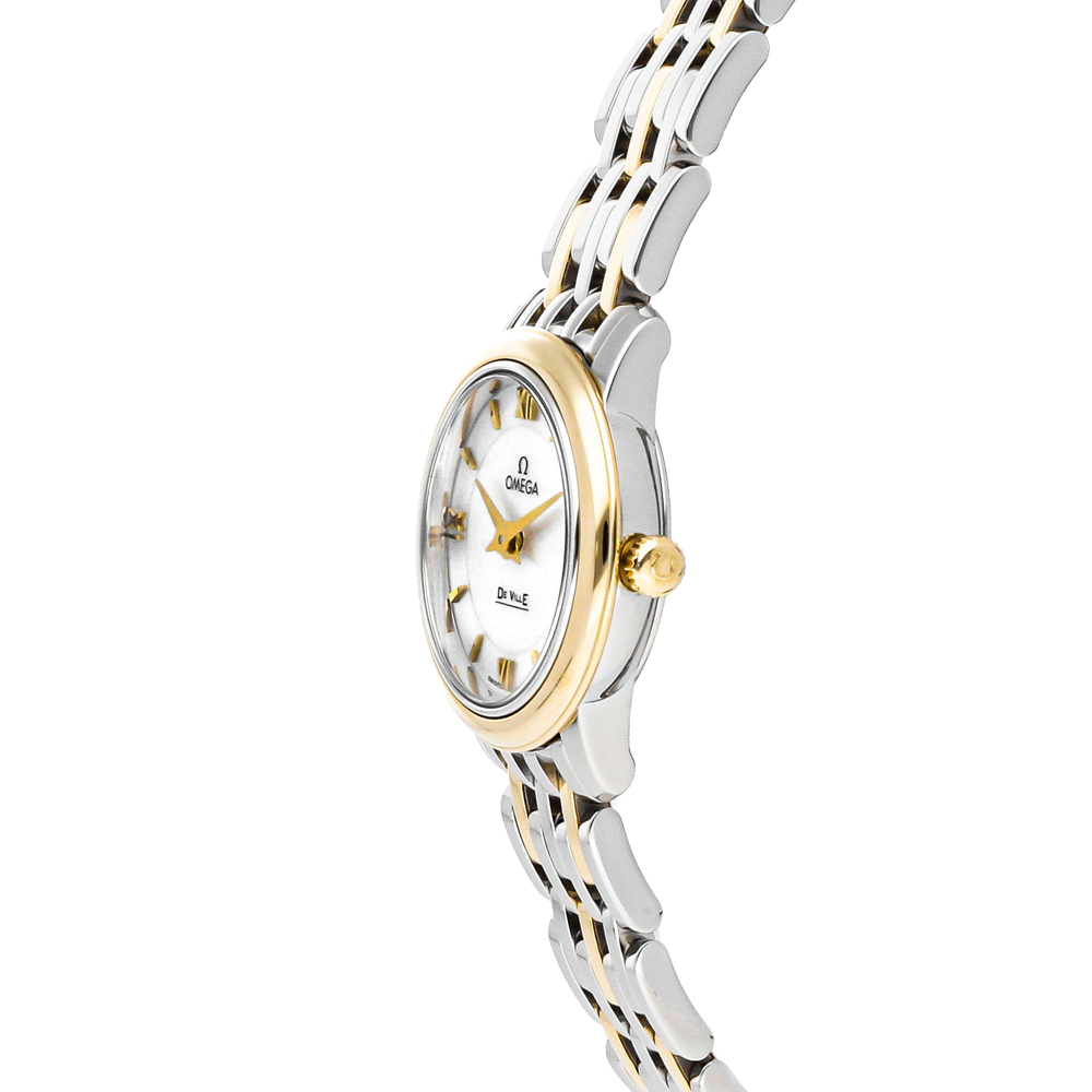 

Omega MOP 18K Yellow Gold And Stainless Steel De Ville Prestige 424.20.24.60.05.001 Women's Wristwatch 24 MM, White