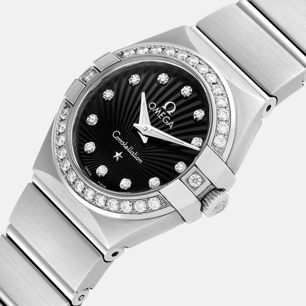 

Omega Black Diamonds Stainless Steel Constellation 123.15.24.60.51.001 Women's Wristwatch 24 mm