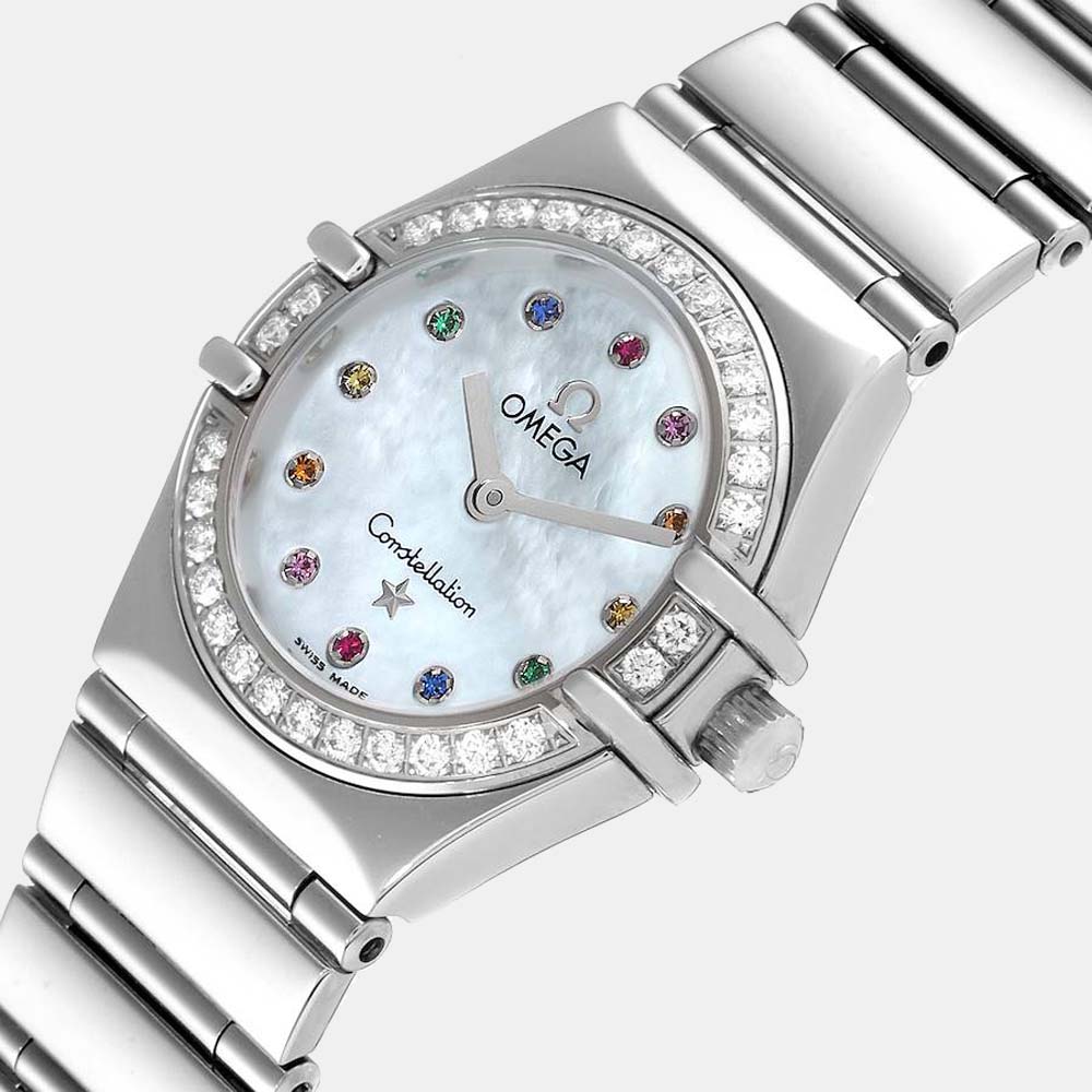 

Omega MOP Diamonds Stainless Steel Constellation Iris My Choice 1465.79.00 Women's Wristwatch 22.5 mm, White