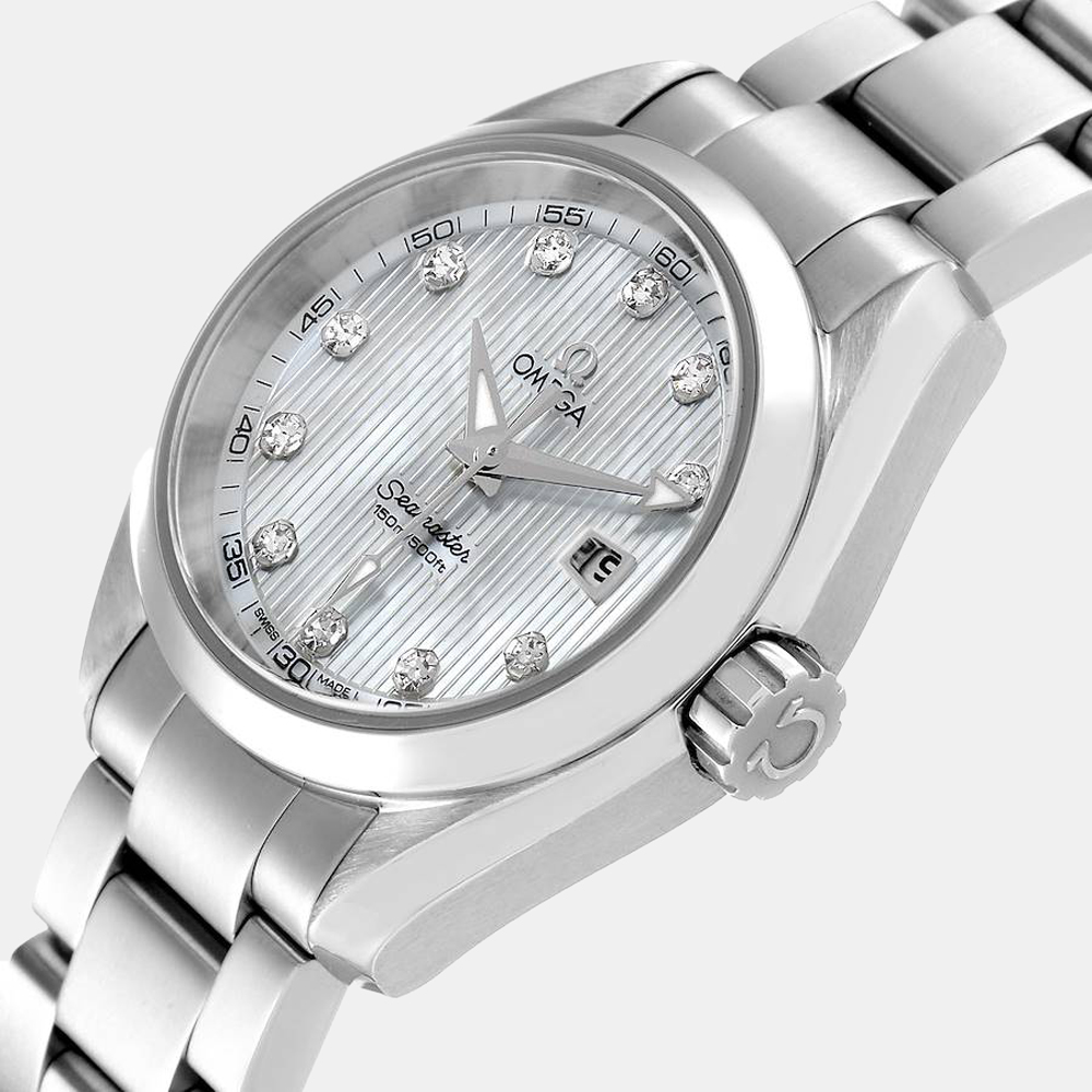 

Omega MOP Diamonds Stainless Steel Aqua Terra 231.10.30.61.55.001 Women's Wristwatch 30 MM, White
