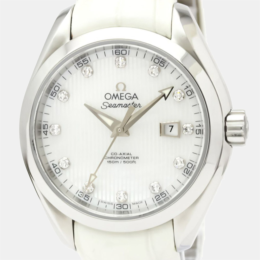 

Omega MOP Diamonds Stainless Steel Seamaster Aqua Terra 231.13.34.20.55.001 Women's Wristwatch 34 MM, White