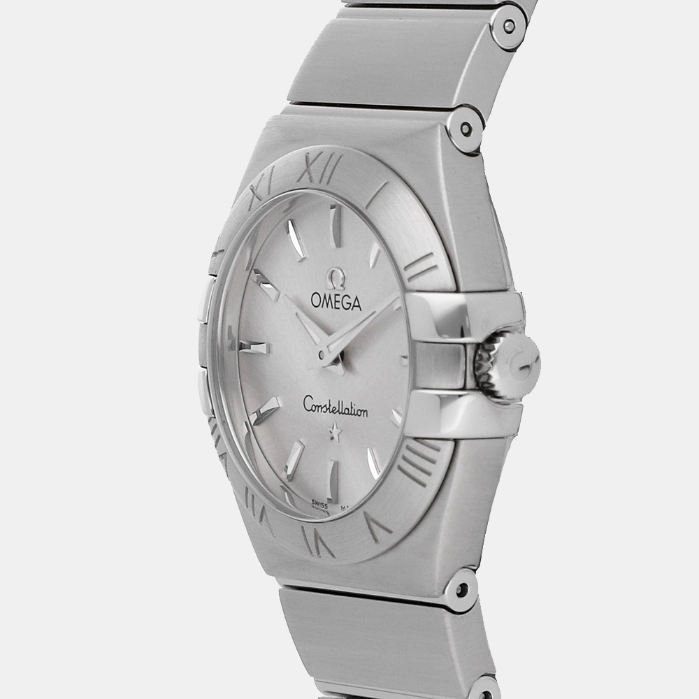 

Omega Silver Stainless Steel Constellation 123.10.27.60.02.001 Quartz Women's Wristwatch 27 mm