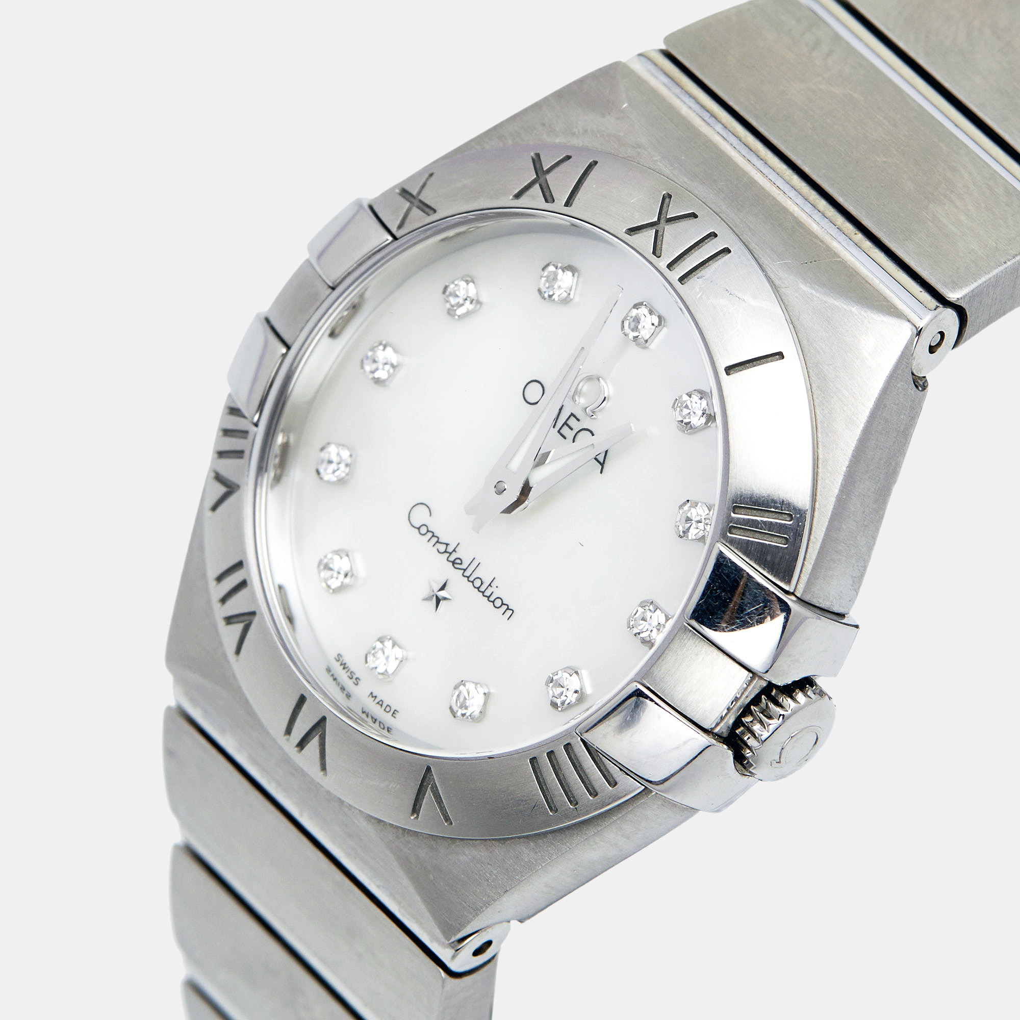 

Omega Mother of Pearl Diamond Stainless Steel Constellation, White