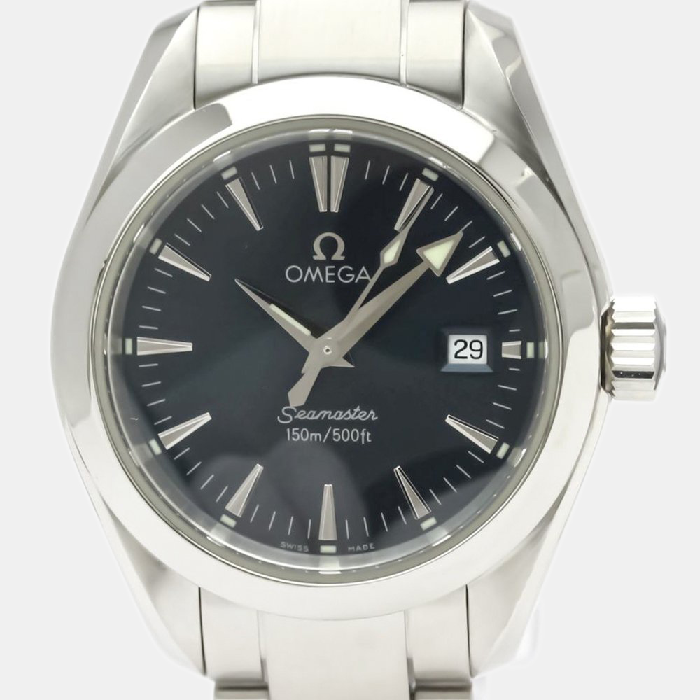 

Omega Blue Stainless Steel Seamaster Aqua Terra 2577.80 Quartz Women's Wristwatch 29 mm