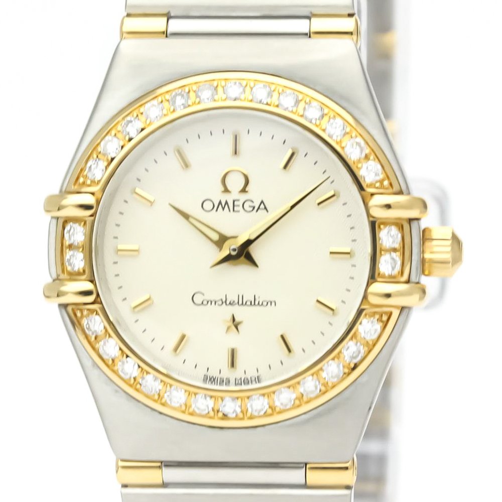 

Omega Silver 18K Yellow Gold And Stainless Steel Constellation 1367.30 Quartz Women's Wristwatch 22 mm