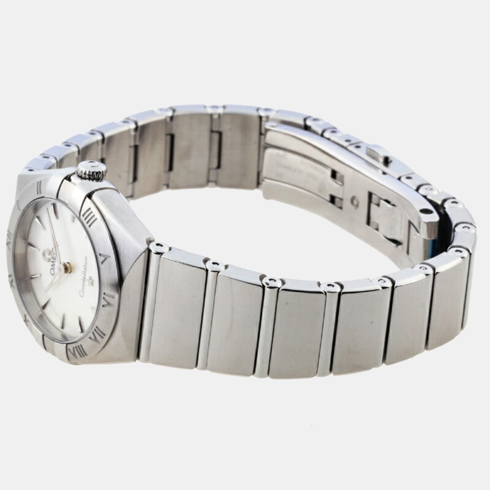 

Omega White Shell Stainless Steel Constellation 131.10.25.60.05.001 Quartz Women's Wristwatch 25 mm
