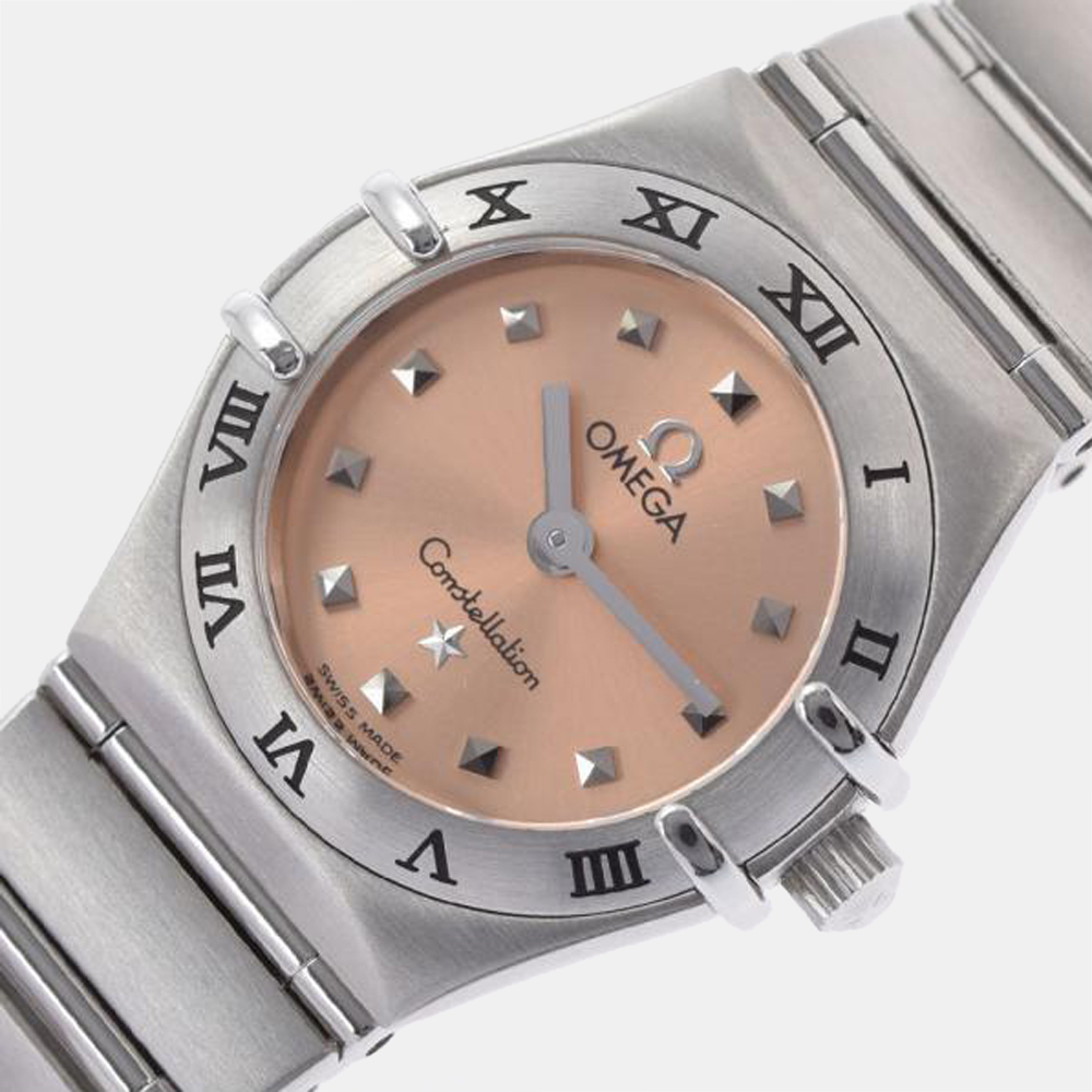 

Omega Pink Stainless Steel Constellation 1561.61 Quartz Women's Wristwatch 22.5 mm