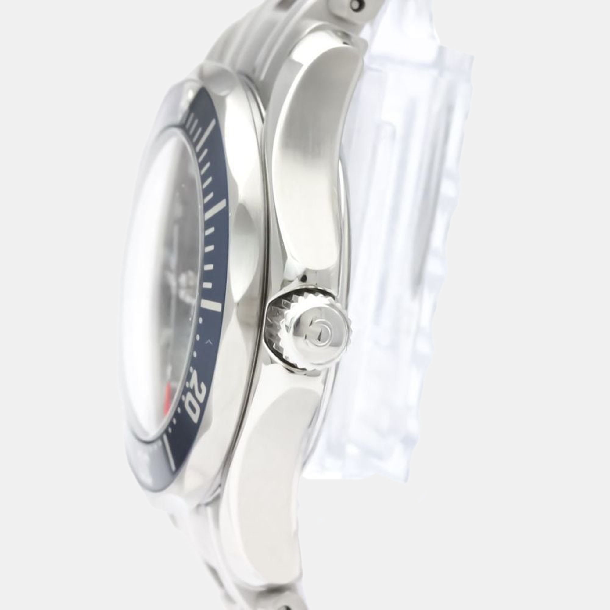 

Omega Blue Stainless Steel Seamaster Professional 2583.80 Quartz Women's Wristwatch 29 mm