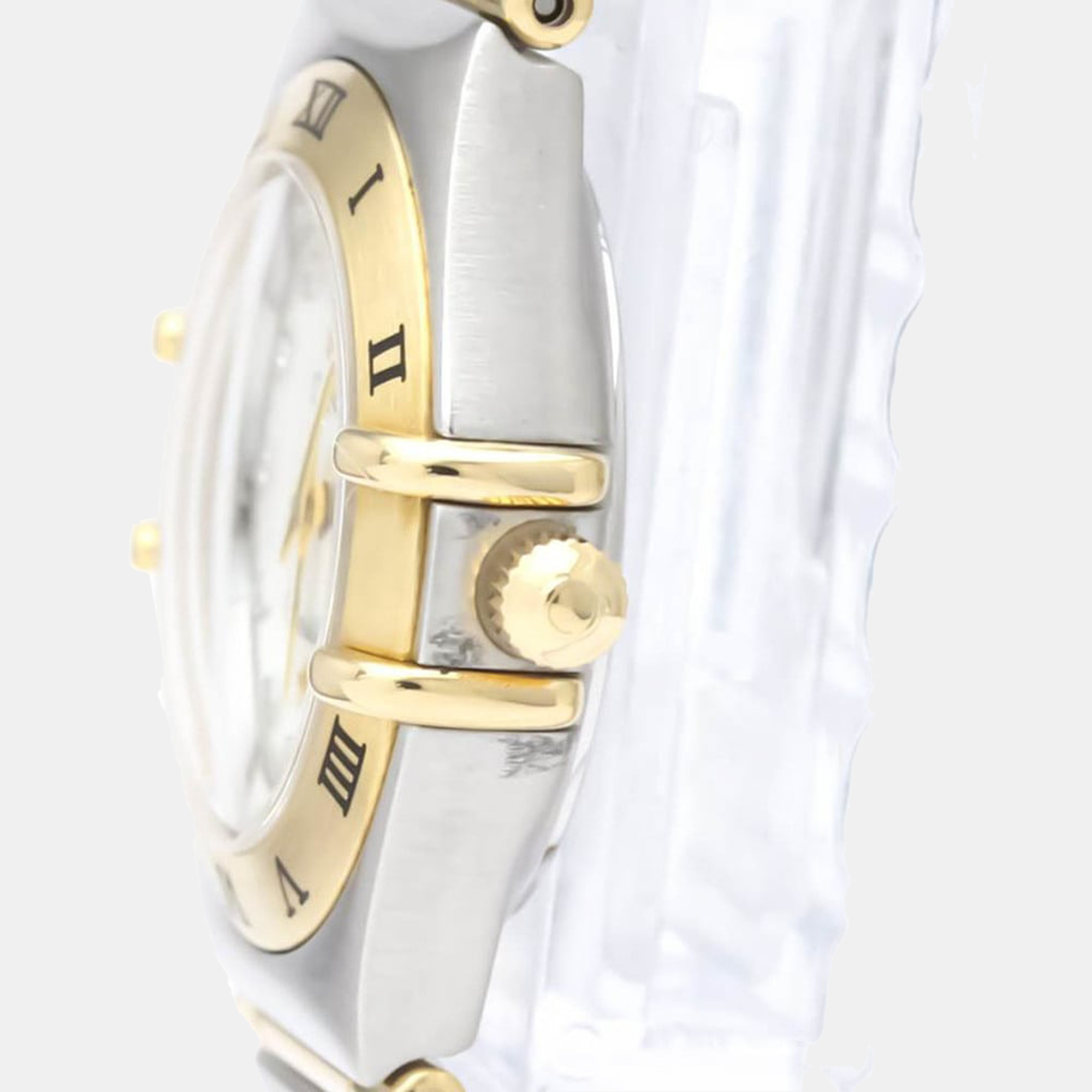 

Omega White Shell Diamond 18k Yellow Gold And Stainless Steel Constellation 1262.75 Quartz Women's Wristwatch 22 mm