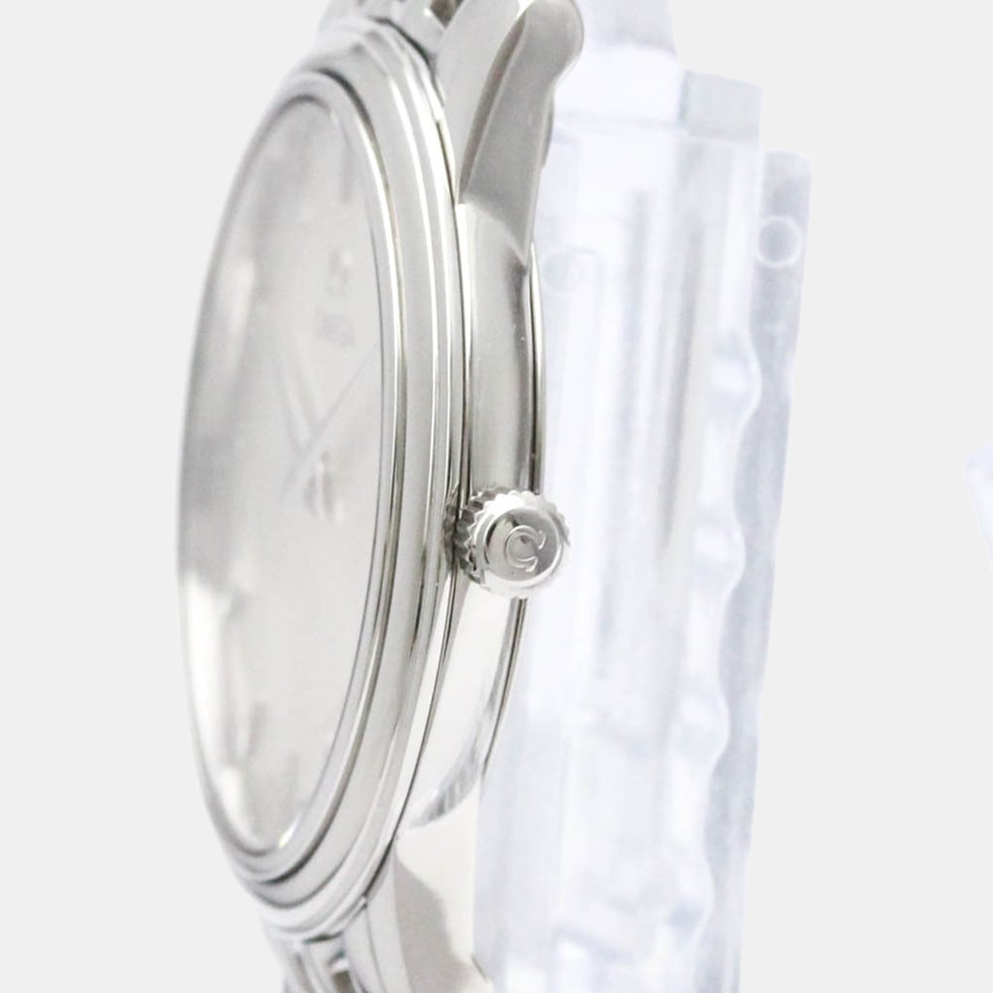 

Omega Silver Stainless Steel De Ville Prestige 4570.31 Quartz Women's Wristwatch 22 mm