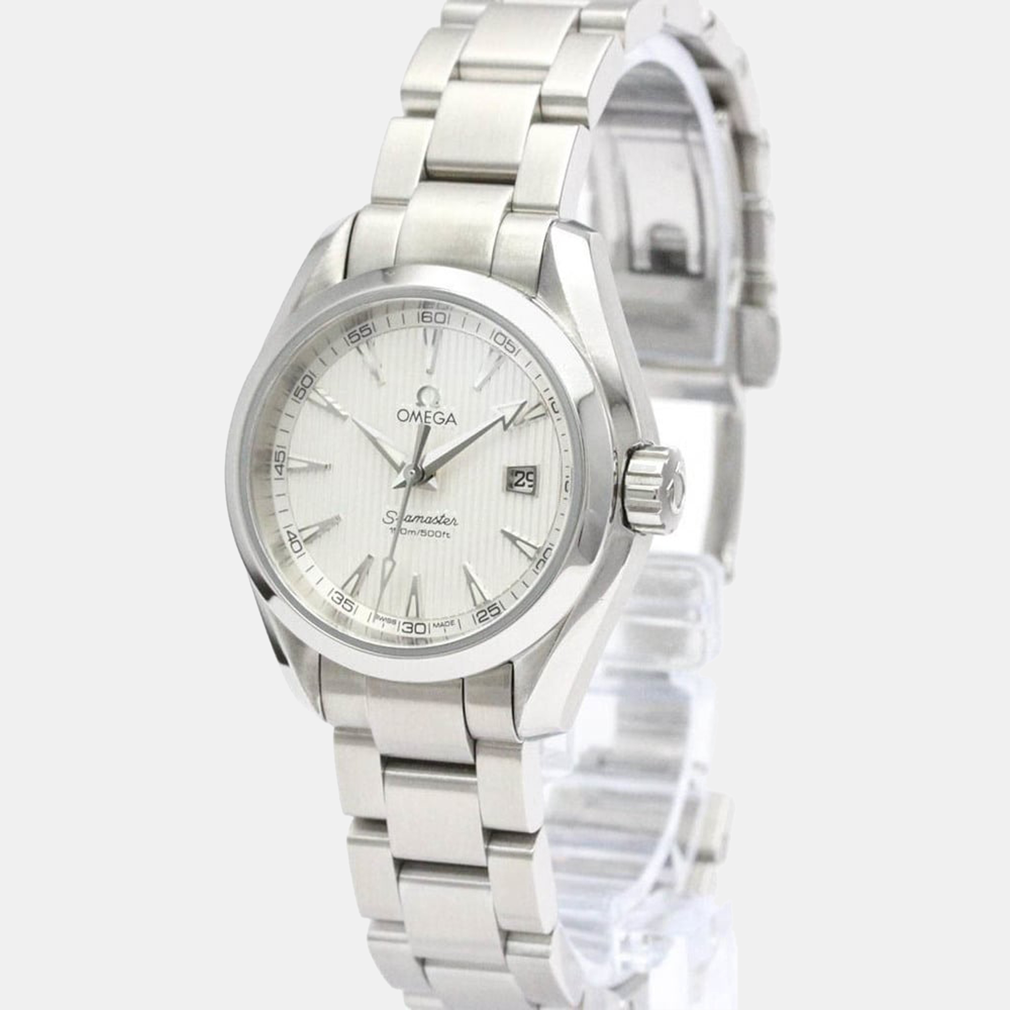 Omega Silver Stainless Steel Seamaster Aqua Terra 231.10.30.61.02.001 Quartz Women's Wristwatch 30 mm